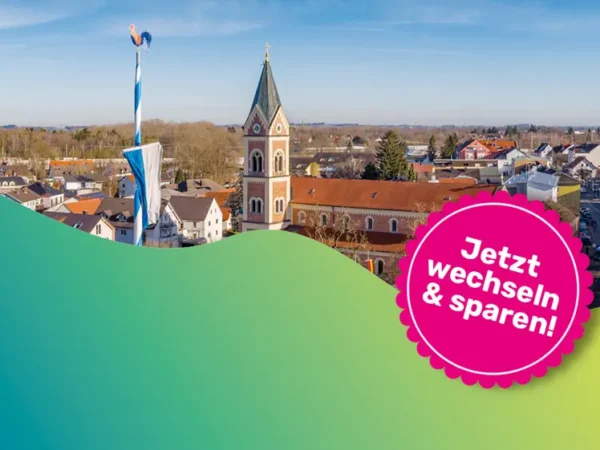 20251126_Preissenkung 2026 Panoramaaufnahme der Stadt Olching mit Störer