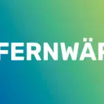 Wort Fernwärme auf farbigem Grund