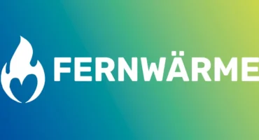 Wort Fernwärme auf farbigem Grund