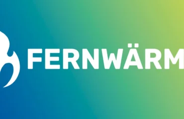 Wort Fernwärme auf farbigem Grund