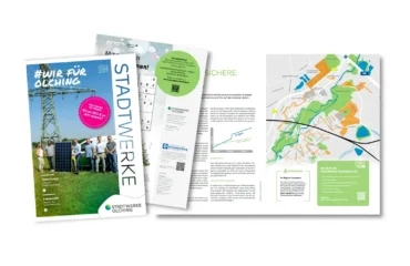 Kundenmagazin der Stadtwerke Olching für 2025 inklusive Vorschaubildern