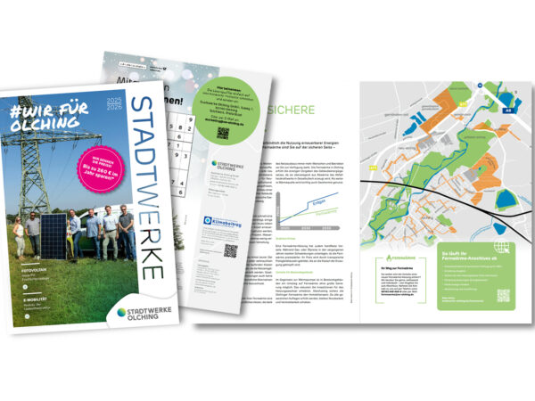 Kundenmagazin der Stadtwerke Olching für 2025 inklusive Vorschaubildern